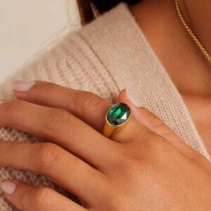 Gorjana Emerald Gold Nova Cocktail Ring